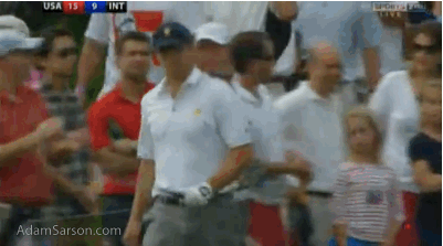 Spieth then hits himself in the head with his 5-iron.
