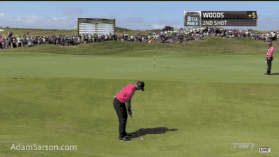 These two GIFs sum up Tiger's week. Great putt up the hill.